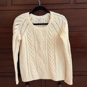Gap Wool Blend Cable Knit Cream Sweater Size S